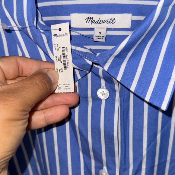 Madewell Poplin Oversized Long Button-Up Shirt - Picture 7 of 7